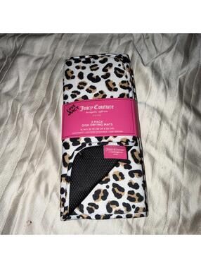 Juicy Couture 2 pack Drying Mats cheetah print 15"x20" nwt